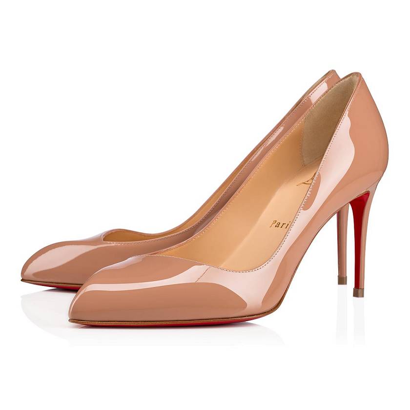 Women's Christian Louboutin Corneille 85mm Patent Leather Pumps - Nude [5891-432]